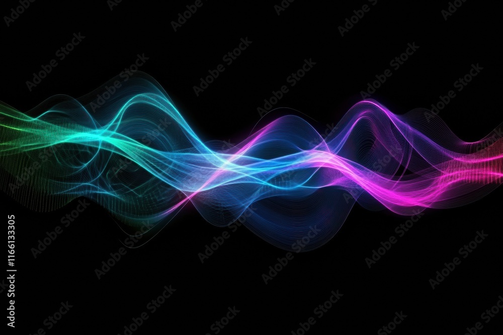 Leinwandbilder glowing neon lines dance across a dark background creating a mesmerizing abstract display of light a