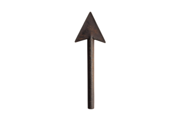 Isolated arrow mark on a transparent or white background