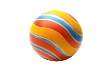 A rubber bouncy ball on a smooth surface with a reflective shine