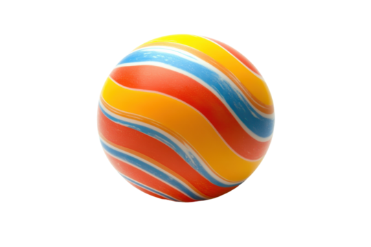 A rubber bouncy ball on a smooth surface with a reflective shine