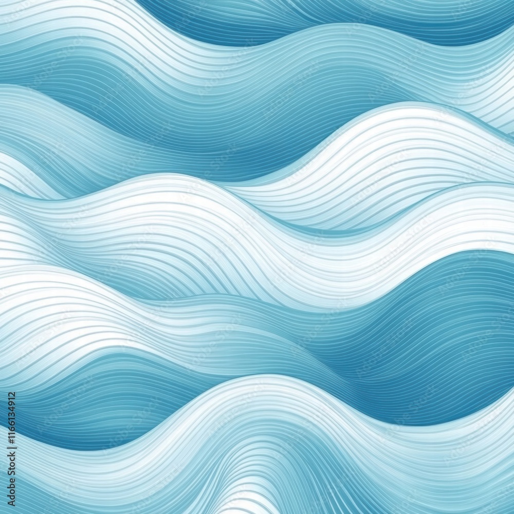 Aufkleber seamless wave like pattern showcasing flowing lines in varying shades of blue and white across smoot