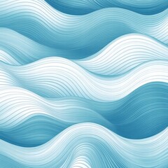 Fototapeta premium Seamless wave like pattern showcasing flowing lines in varying shades of blue and white across smooth textures. Generative AI