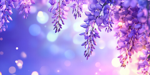 Obraz premium Wisteria flowers with soft, blurred background