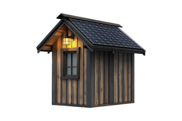 Solar Shed Light Isolated on Transparent Background PNG Image.