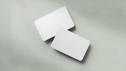 Realistic Blank White Business Cards Mockup with Minimalist Floating Design