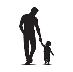 Father and son silhouette vector illustration