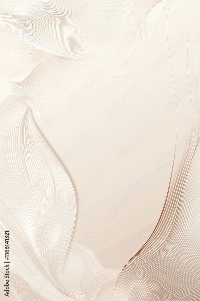 Poster soft beige abstract background with flowing lines creating a serene and elegant atmosphere perfect f