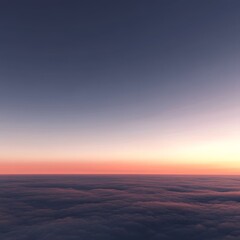 Obraz premium Dreamy Sunset View From Above the Clouds Showcasing Vibrant Colors Merging in the Sky During Twilight
