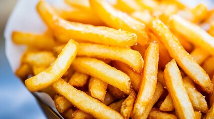 Golden French Fries on Display in Outdoor Setting