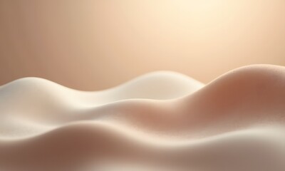 Abstract flowing silk waves background with a soft, golden glow, High quality wallpaper, Generative Ai