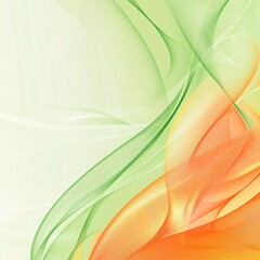 Obraz premium Colorful Abstract Design Featuring Soft Green and Orange Waves Flowing Gracefully on a Light Background, Creating a Sense of Movement and Tranquility in Digital Art