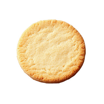 single round cookie with a light golden-brown color and a slightly textured edge. set against a plain white background the cookie appears to be simple and unadorned. suggesting it may be a classic tre