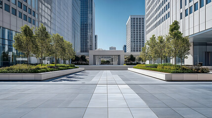San Francisco modern urban plaza with sleek landscaping and open design minimalist cityscape
