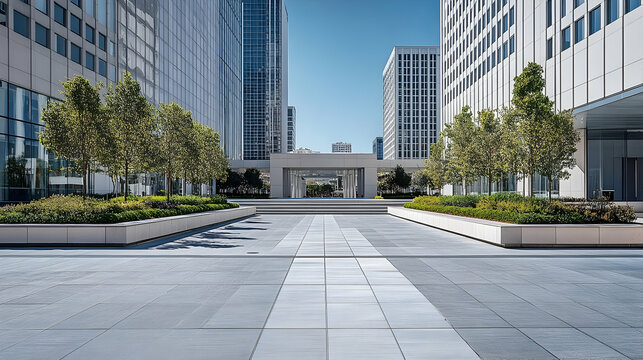 San Francisco modern urban plaza with sleek landscaping and open design minimalist cityscape