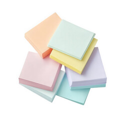 Fototapeta premium collection of colorful sticky notes stacked in a casual arrangement these notes are typically used for jotting down reminders. notes. or ideas. making them a practical tool for organization and commun