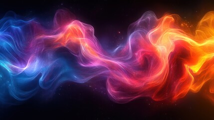 Obraz premium Abstract colorful glowing smoke wave.