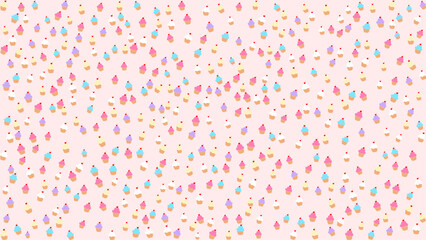 Cute pink background with muffins.