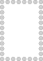 Outline flower frame. Vector illustration isolated on white background.