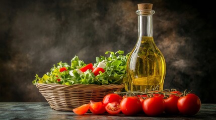 Fresh Ingredients in a Rustic Studio Setting