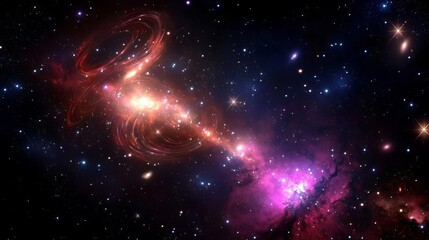 Skies nebula stars dimension concept. Cosmic explosion with vibrant colors in the vast universe.