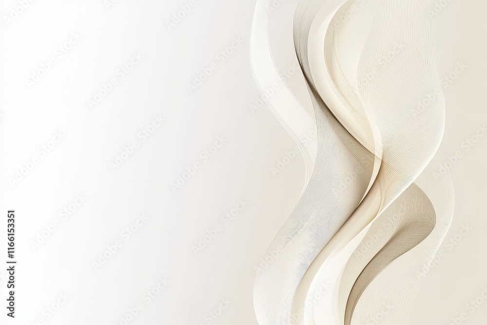 Poster abstract wavy design with soft neutral tones creating a calming visual effect suitable for backgroun