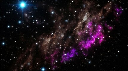 Skies nebula stars dimension concept. Vibrant galaxy filled with stars and colorful nebulae.