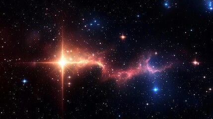 Fototapeta premium Skies nebula stars dimension concept. Vibrant cosmic scene with stars and nebulae in deep space.