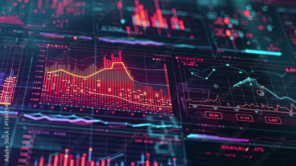 Aufkleber Explore dynamic trading data visualizations in vibrant 4k showcasing market trends and analytics in real-time