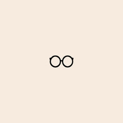 Eye glasses logo icon flat vector design.