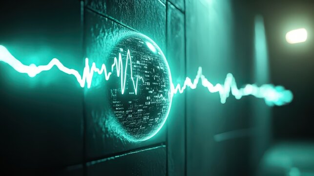 Green light on black background, modern digital art and photography lighting effects