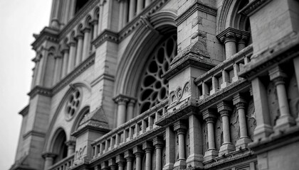 Obraz premium Damaged Notre Dame Cathedral Facade