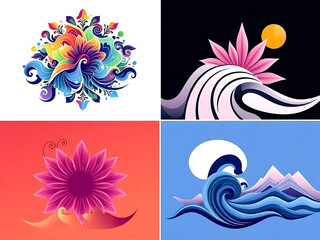 Obraz premium collage images of floral designs