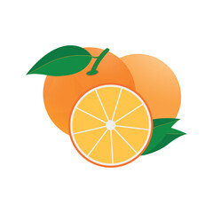 full and half orange clipart vector design art