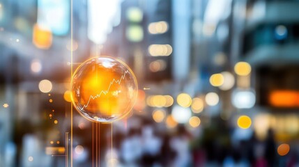 Glass sphere reflecting growth, unveiling financial market trends and investment insights