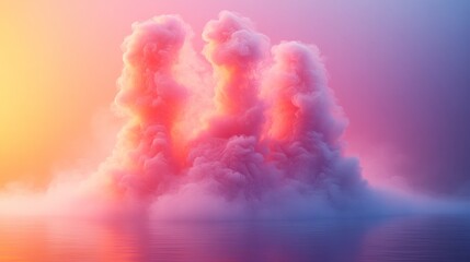 Naklejka premium Surreal pink clouds glowing under warm sunlight