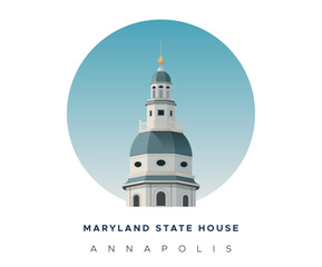 Maryland State House - Annapolis, Maryland - Stock Illustration