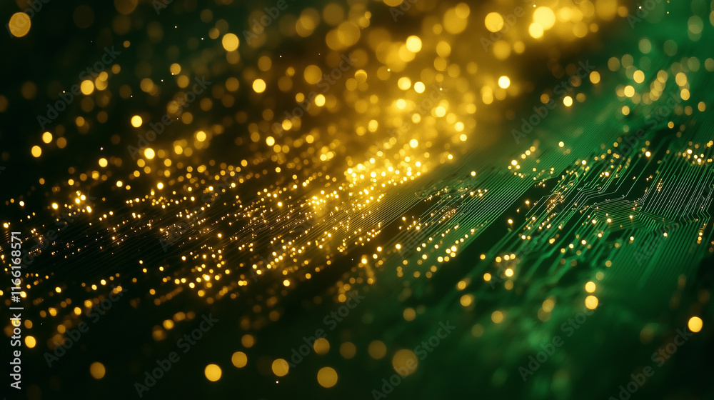 Fototapete High-tech energy-inspired abstract background with glowing connectivity patterns. Ideal for tech-focused visuals and corporate designs.
