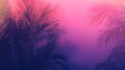 Vibrant Tropical Foliage Illuminated by a Soft Glow During Sunset in a Serene Atmosphere Filled With Calming Colors