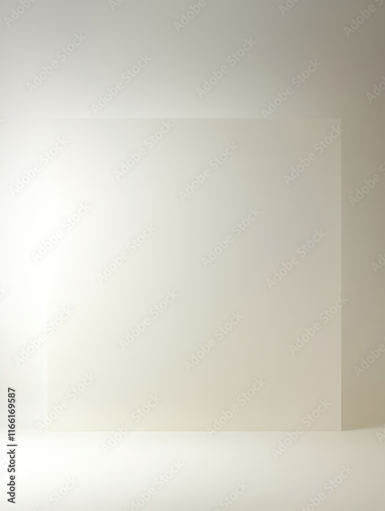 Poster minimalist light display creating a serene ambiance in a studio setting for artistic exploration and