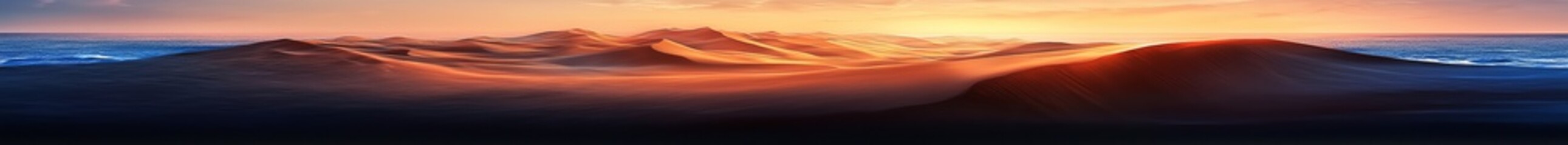 Obraz premium Vibrant Colors Emerge as the Sun Rises Over the Ocean Waves, Casting a Warm Glow on the Water and Shoreline, Creating a Breathtaking Morning View