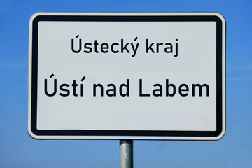 Ortsschild &Uacute;steck&yacute; kraj &Uacute;st&iacute; nad Labem
