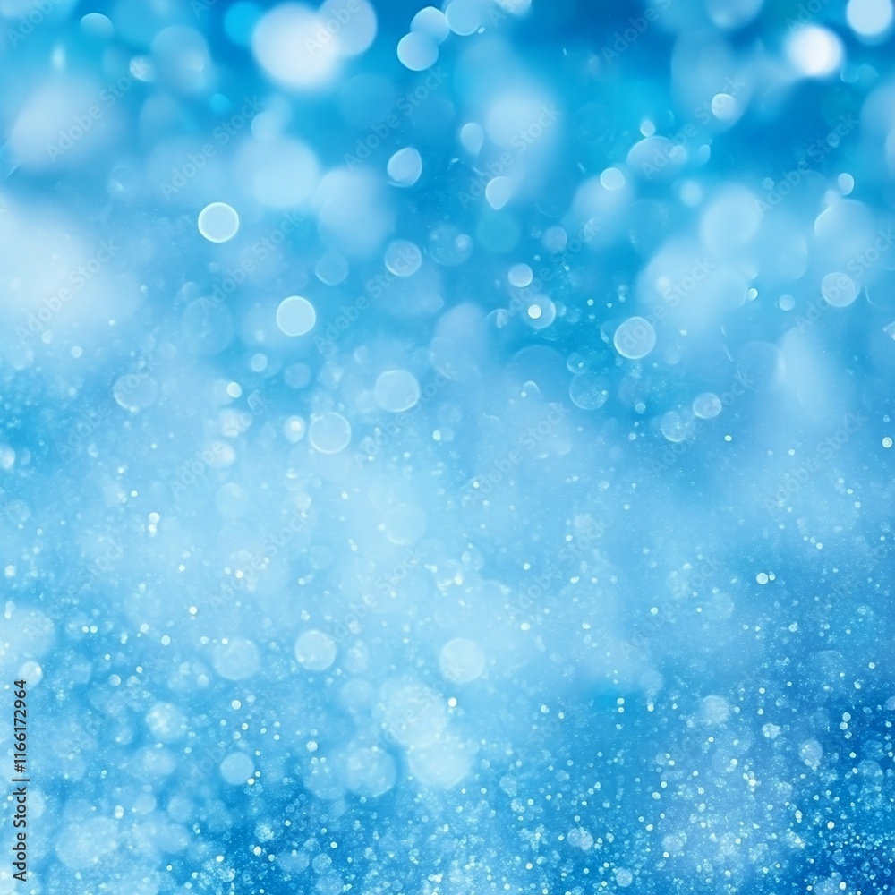 Poster bright blue abstract background featuring soft bokeh lights creating a calm and tranquil atmosphere 