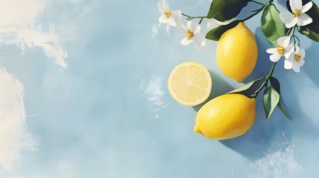 lemons background header for website or blog