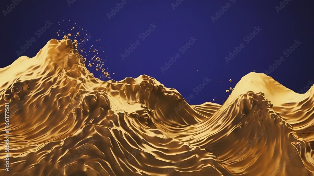 Fototapete a vibrant and dynamic cover image with a color texture of wave gold. no text is included.