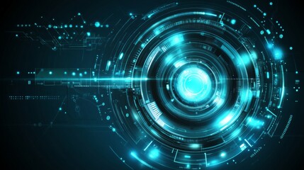 Obraz premium Glowing Digital Interface with Futuristic Effects