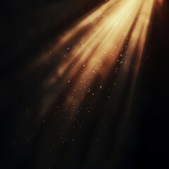 Light Beams Illuminate Particles in the Air Creating a Mystical Atmosphere in a Dark Setting During Evening Hours