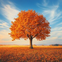 Fototapeta premium Alone tree in Autumn park.