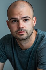 Obraz premium Hair restoration results for balding areas after specialized treatments