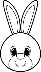 Rabbit head outline icon. Bunny vector illustration isolated on white background.