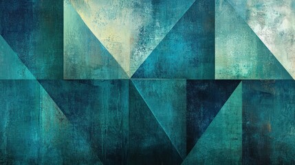 Abstract geometric pattern with shades of teal and blue, creating a textured visual effect.